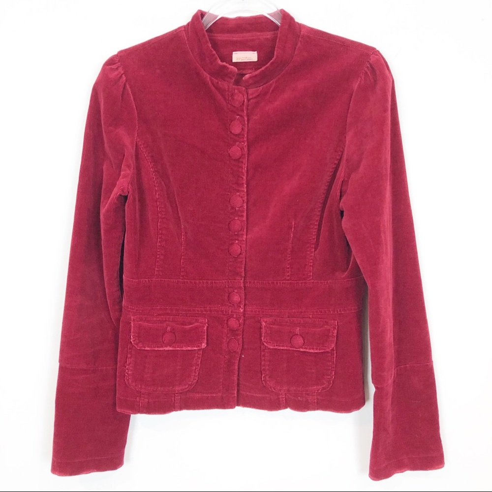 Monteau Red Corduroy Button Front Jacket - image 1